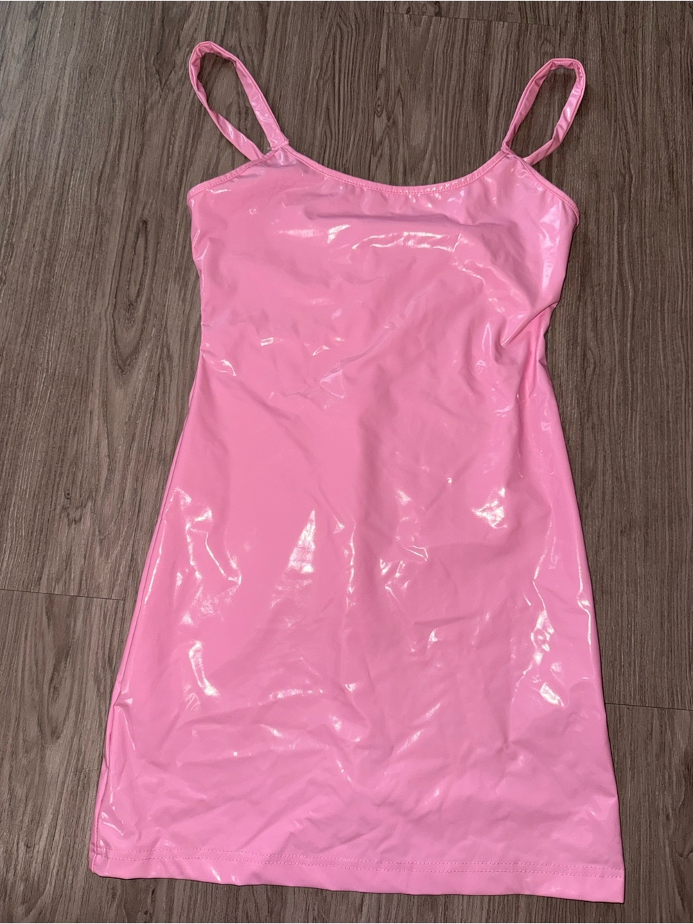 Shiny Pink Slip Dress